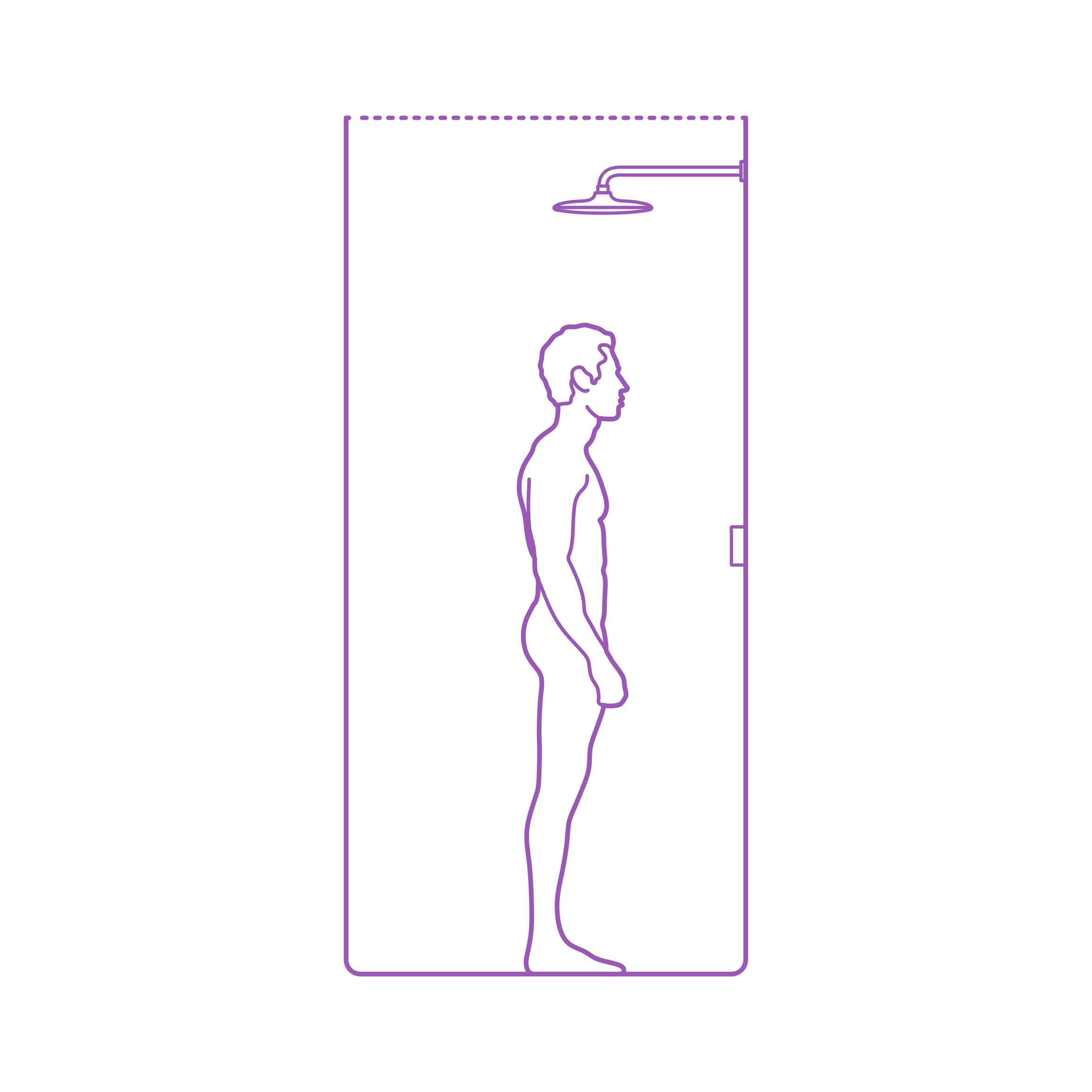 Fixtures Shower Heads Heights Outline Icon Svg Set Free Vectors